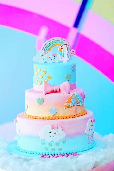 Pastel Rainbow Cloud Cake From A Rainbows Clouds Hot Sex Picture