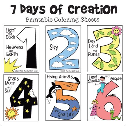 Master the art of the coloring and maybe someday you could work for a cartoon artist like a comic book creator. Seven Days of Creaton Printables from www.daniellesplace ...