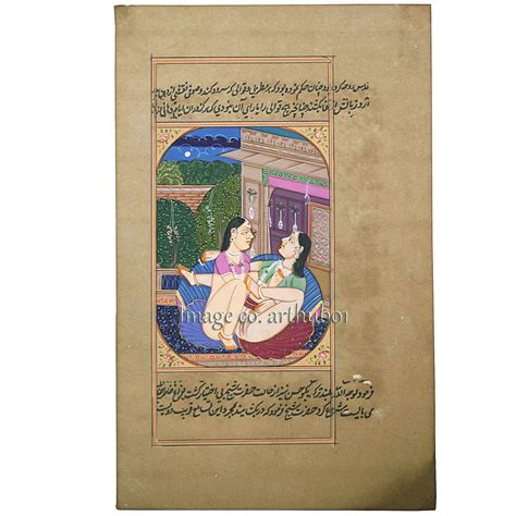 Indian Mughal Harem Erotic Painting Miniature Art Lesbian Old Etsy