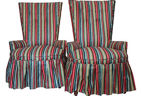 Striped Chairs Pair Striped Chair Vintage Market Furniture