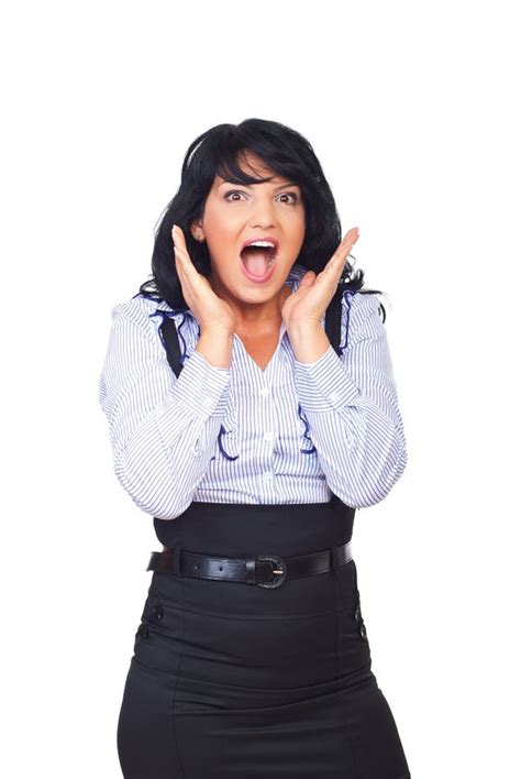 Surprised Business Woman Shouting Stock Photo Image Of Look