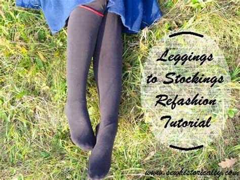 turn leggings into stockings refashion tutorial sew historically refashion diy clothes