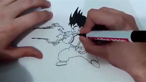 How To Draw Kid Goku Kamehameha Dragon Ball Youtube