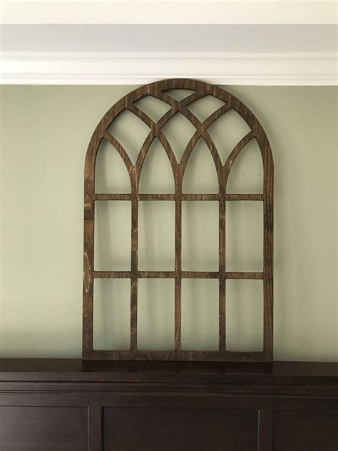 Arched Farmhouse Frame Faux Window Stained Custom Arch Etsy Frame