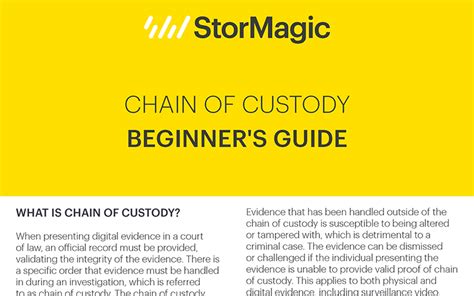 Chain Of Custody A Beginners Guide Start Learning With Stormagic