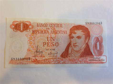 Argentina 1 Peso Banknote World Money South America Crisp