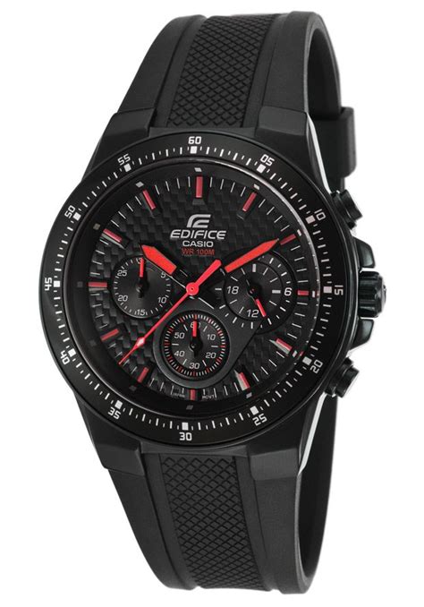 casio ef 552pb 1a4vudf watches men s edifice chronograph black rubber black textured dial