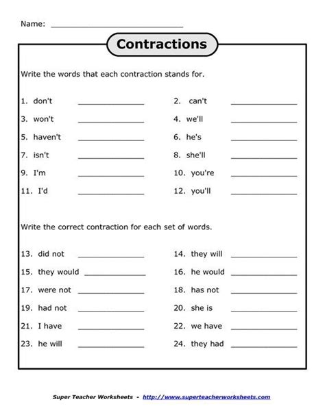 Grammar 6th Grade Worksheet