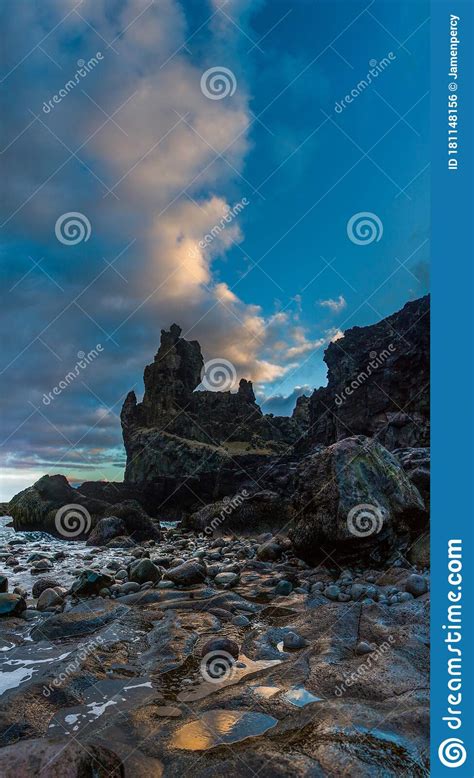 Londrangar Coastal Rock Formation In Iceland Stock Photo Image Of