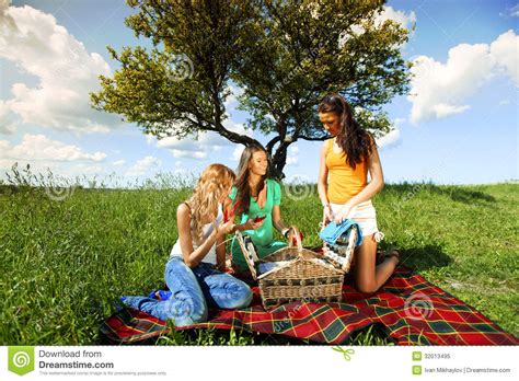 Girlfriends On Picnic Stock Image Image Of Couple Happiness 32013495