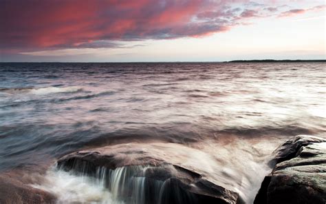 Masaüstü Deniz Dalgalar Manzara Bulutlu Akşam 1680x1050