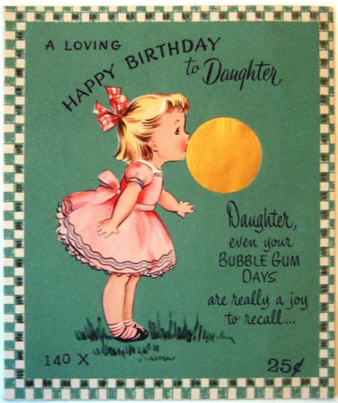 Vintage Birthday Card A Loving Happy Birthday To Daughter Vintage