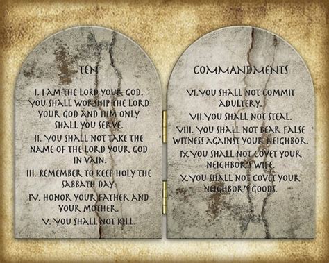 The Ten Commandments Wood Diptych Etsy