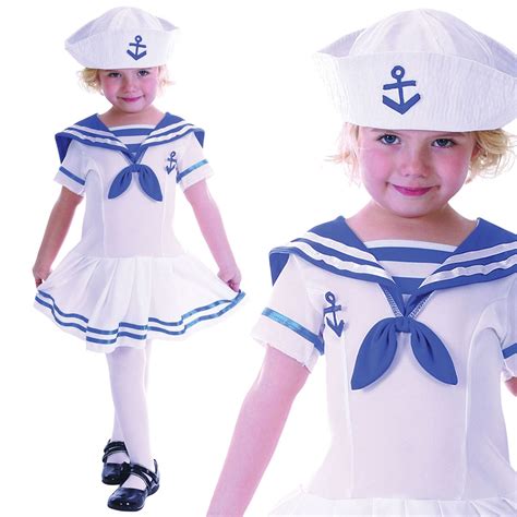 Kids Military Marine Sailor Navy Toddler Boys Girls Fancy Dress Costume