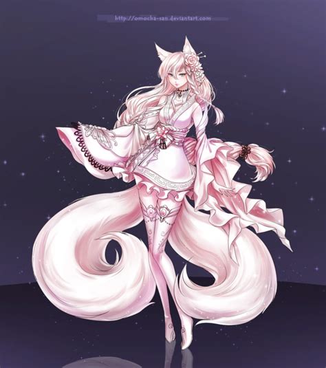 White Pink Fox Foxgirl Kitsune Know Your Meme