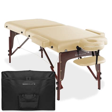 buy saloniture professional portable lightweight bi fold memory foam massage table with reiki