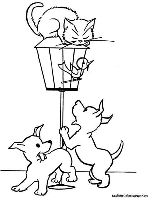 We have viewers with slower internet connections, so i try not to put too many coloring preview images on a single page. Cat And Dog Realistic Coloring Pages | Cat coloring page ...