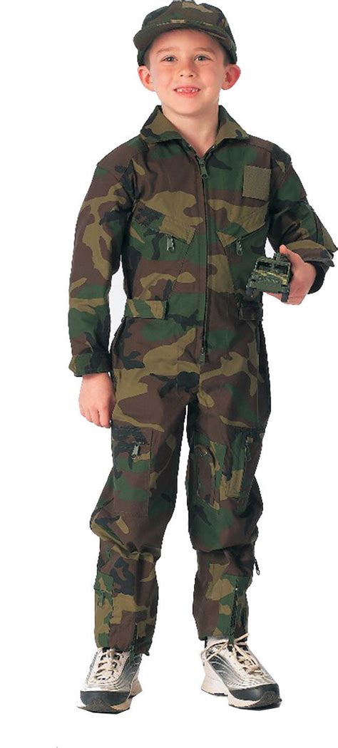 Kids Air Force Pilot Flight Suit Military Coveralls Camo Tactical