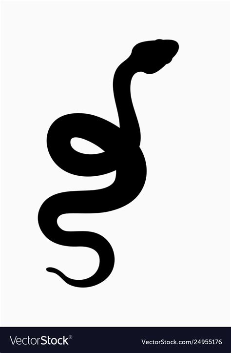 Black Silhouette Snake Isolated Symbol Or Icon Vector Image