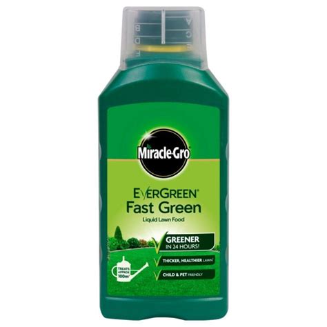 The formula is safe for all plants, and is guaranteed not to burn when used as directed. Miracle-Gro EverGreen Fast Green Liquid Lawn Food - 1 litre