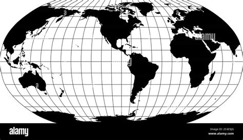 World Map In Robinson Projection With Meridians Vecto Vrogue Co