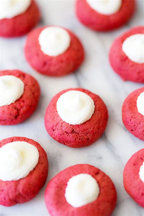 Red Velvet Thumbprint Cookies Thumbprint Cookies Xmas Cookies