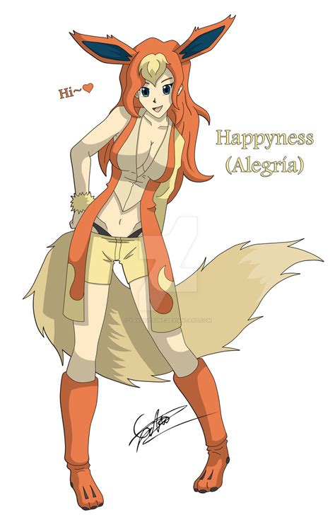 Eevee Girls Flareon Happyness Fanart By Yakokitsune On Deviantart