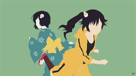 Araragi Karen Araragi Tsukihi Vectors Anime Girls Run