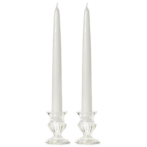 12 Inch White Taper Candles Dripless Unscented