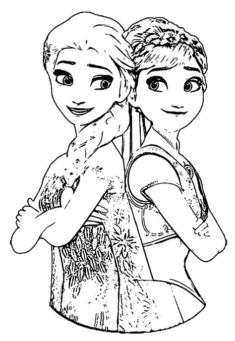 Elsa Anna From Frozen Coloring Pages Elsa And Anna Coloring Pages My