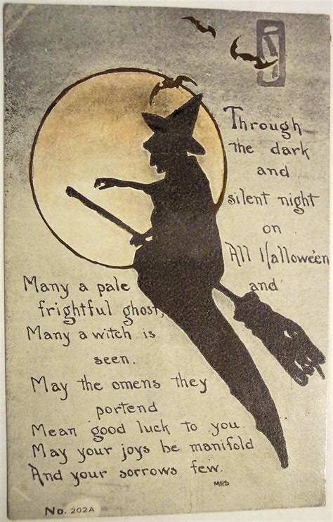Trust — fair day will come, why grieve you? Vintage Halloween Postcard | Halloween poems, Halloween witch, Witch quotes