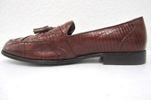 Stacy Adams Cognac 23121 03 Genuine Snake Skin Tassle Loafers Men S US