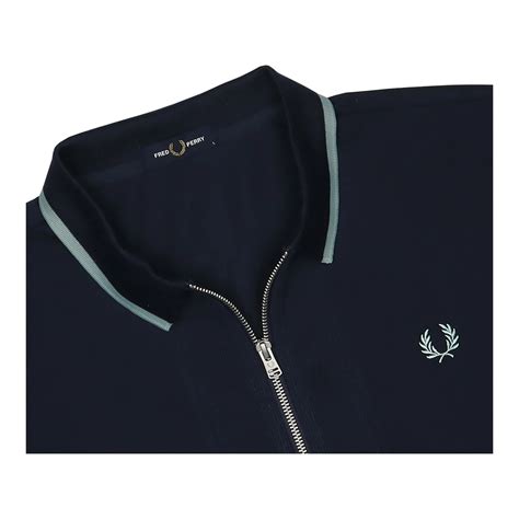 fred perry zip through polo shirt for men coes