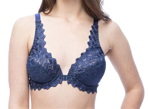 Valmont Front Close Lace Cup Underwire Bra Color Navy 8323 Ebay