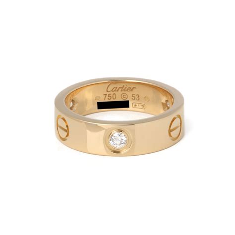 Cartier Yellow Gold 3 Diamond Love Ring Comj580 Second Hand Jewellery