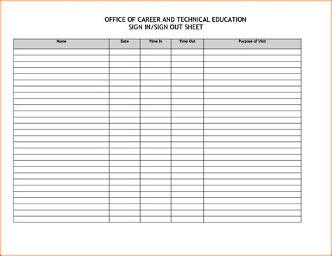 sign  sheet  doctors office templates