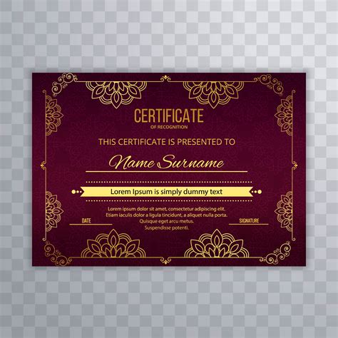 beautiful stylish certificate template background vector  vector
