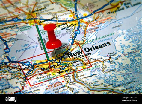 Mapa Apuntando Pasador A Nueva Orleans Louisiana Eeuu En Un Mapa