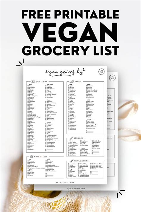 Ultimate Vegan Grocery List For Beginners Printable Pdf Vegan