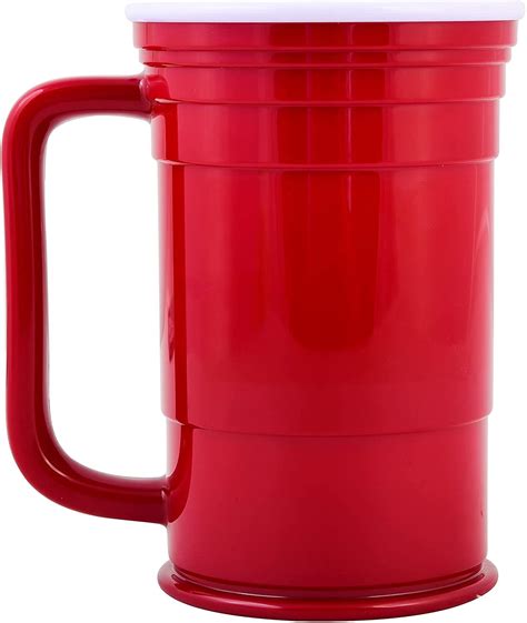 Red Cup Living Reusable Plastic Coffee Mug And Beer Cup Big 24 Oz Red