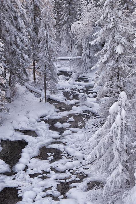 Photo Of Frozen River Pescherka Near Waterfall In Winter Siberia