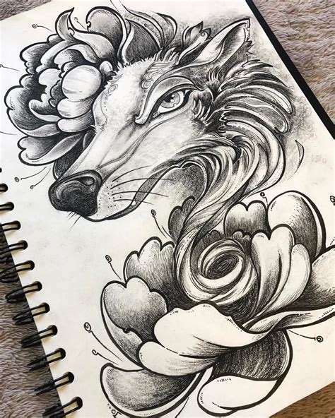 Copic Portfolio Design Fox Sketch Tattoos Drawings Instagram