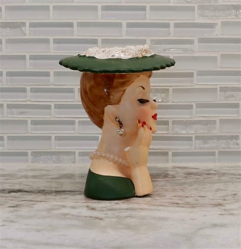 Vintage 1958 Napco Lady Head Vase C3343c Japanese Head Vase Etsy