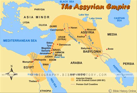 Assyrian Empire Color Map Dpi Year License Bible Maps And Images