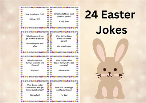 24 Easter Jokes Printable Easter Jokes Instant Download Easter Jokes