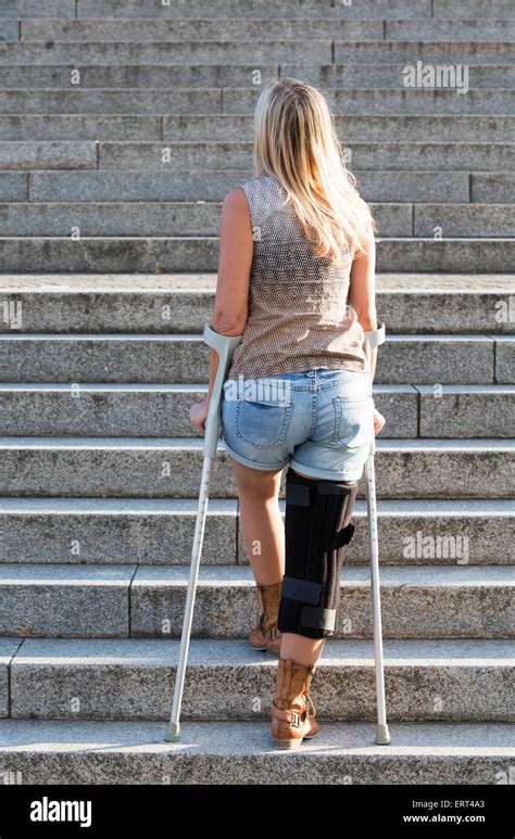 Crutches Stairs High Resolution Stock Photography And Images Alamy