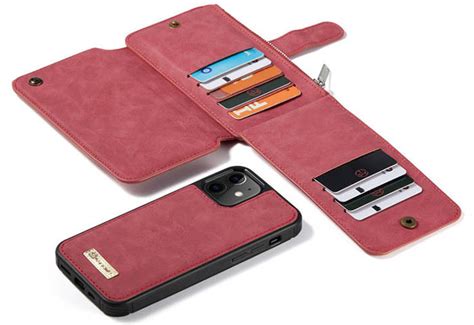 Caseme Iphone 12 Mini Wallet Magnetic Detachable Case Red