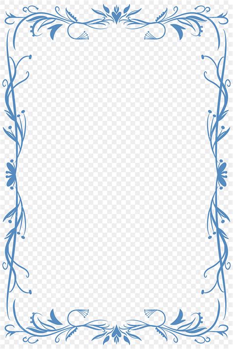 Flower Vine Border Png Image Elegant Blue Flower Vine Decorative