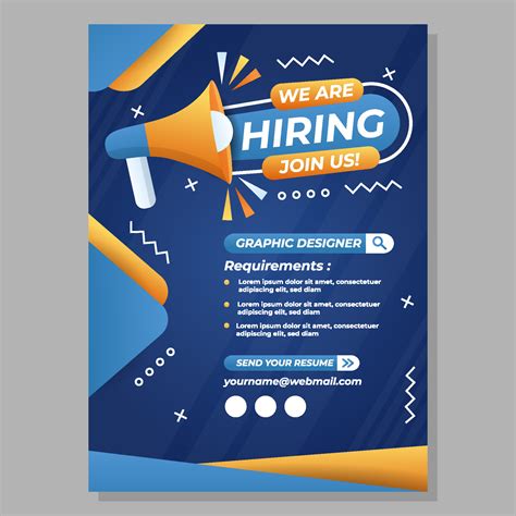We Are Hiring Poster Template 16127752 Vector Art At Vecteezy