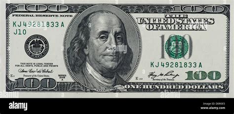 Closeup Of One Hundred Dollar Bill Us With Benjamin Franklin Portrait